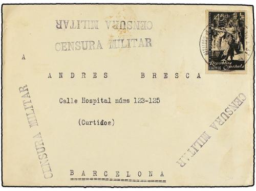 ✉ ESPAÑA GUERRA CIVIL. (1937 ca.). Sobre circulado desde el 