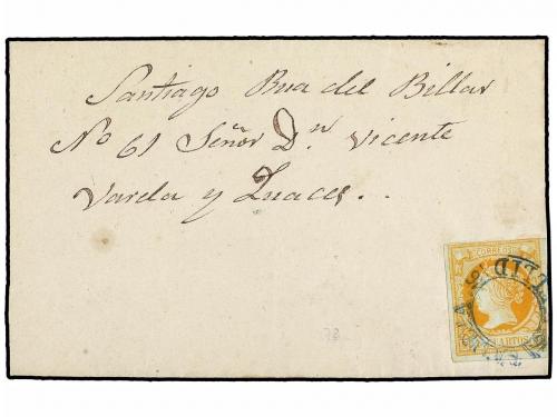 ✉ ESPAÑA. Ed. 52. 1862. MELLID a SANTIAGO. 4 cuartos amarill