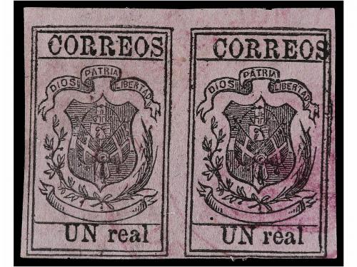 ° REPUBLICA DOMINICANA. Sc. 30 (2). 1870-73. 1 real negro s.