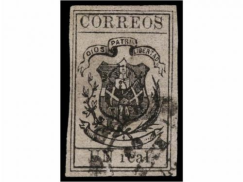 ° REPUBLICA DOMINICANA. Sc. 24. 1867-71. 1 real negro s. ros