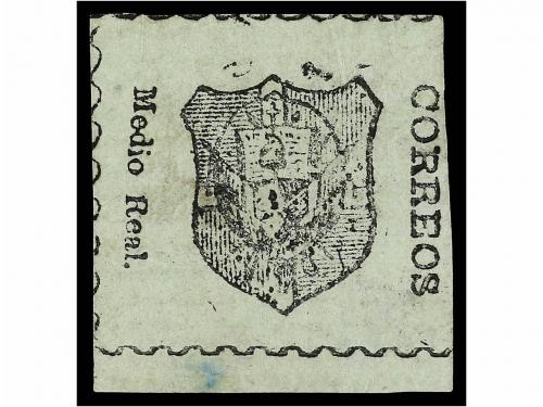 (*) REPUBLICA DOMINICANA. Sc. 3 (2). 1865. 1/2 real negro s.