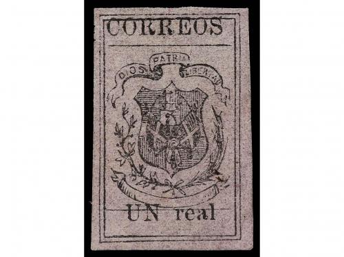 (*) REPUBLICA DOMINICANA. Sc. 24. 1867-71. 1 real negro s. r