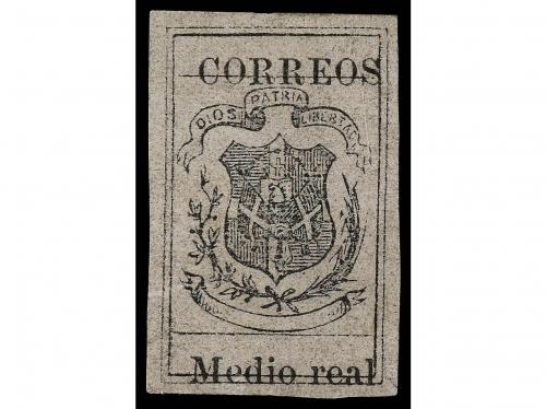 (*) REPUBLICA DOMINICANA. Sc. 13 (4). 1867-71. 1/2 real negr