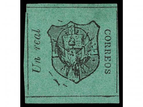 (*) REPUBLICA DOMINICANA. Sc. 2. 1865. 1 real negro s. verde