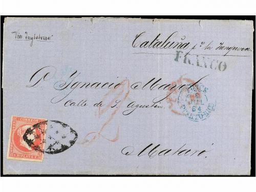 ✉ PUERTO RICO. Ant. 9. 1864. PONCE a MATARÓ (Barcelona). 2 r