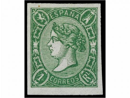 (*) ESPAÑA. Ed. 72. 1 real verde. Color excepcional. PIEZA D