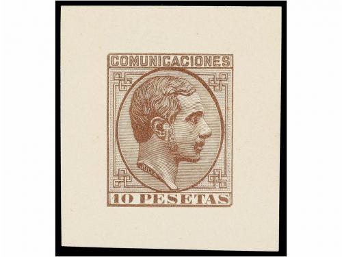ESPAÑA. Ed. 199. 10 pesetas castaño PRUEBA DE PUNZÓN (Gálvez