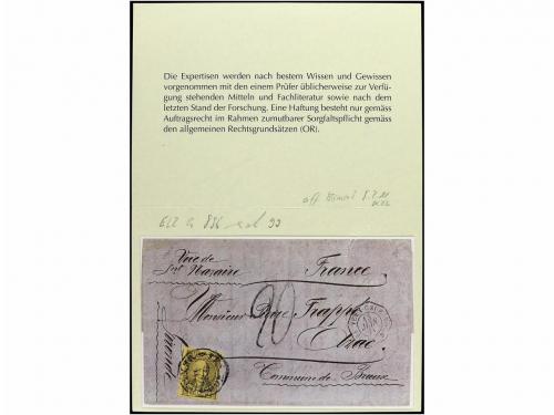 ✉ MEXICO. Sc. 69. 1871. MÉXICO a FRANCIA. 50 cent. negro s. 