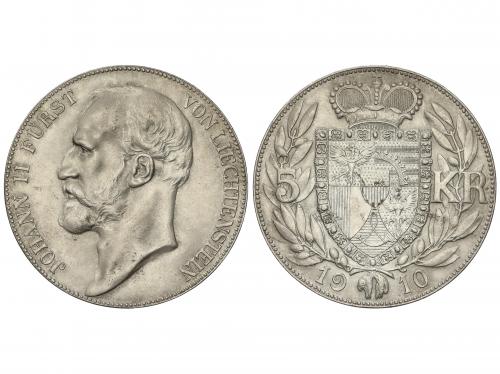 LIECHTENSTEIN. 5 Kronen. 1910. JOHANN II. 23,93 grs. AR. Y-4