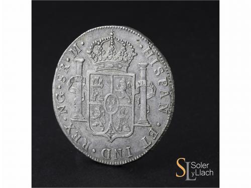 CARLOS III. 8 Reales. 1787. GUATEMALA. M. 26,85 grs. Ligera 