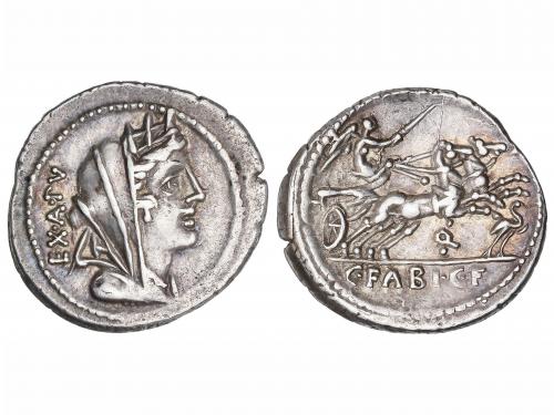 REPÚBLICA ROMANA. Denario. 104 a.C. FABIA. C. Fabius C.f. Ha