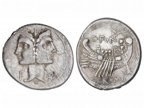 REPÚBLICA ROMANA. Denario. 114-113 a.C. FONTEIA. C. Fonteius