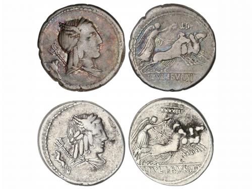 REPÚBLICA ROMANA. Lote 2 monedas Denario. 85 a.C. JULIA. L. 