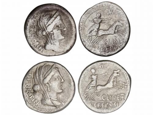 REPÚBLICA ROMANA. Lote 2 monedas Denario. 88 a.C. MARCIA. L.