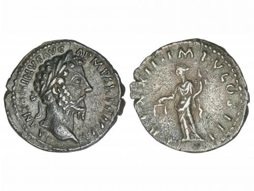 IMPERIO ROMANO. Denario. Acuñada el 167-168 d.C. MARCO AUREL