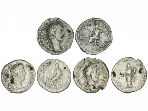 IMPERIO ROMANO. Lote 3 monedas Denario. Acuñadas el 177-192 