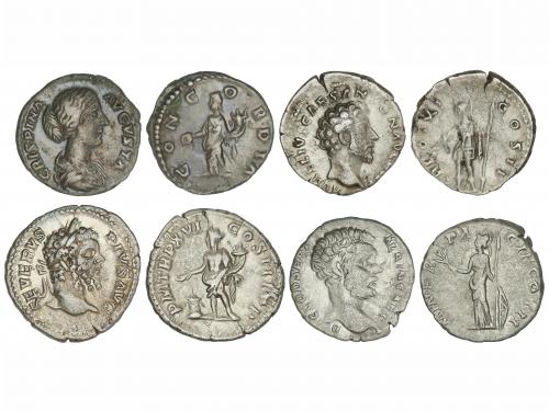 IMPERIO ROMANO. Lote 4 monedas Denario. CLODIO ALBINO, CRISP