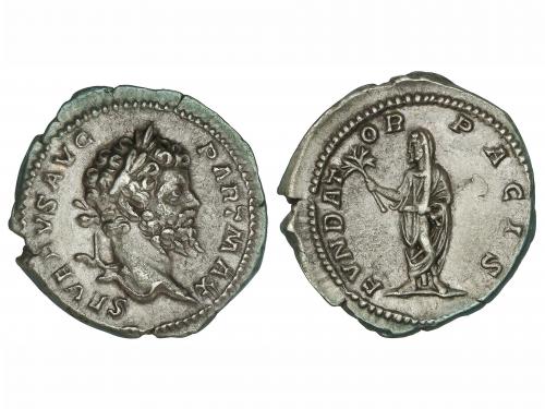 IMPERIO ROMANO. Denario. Acuñada el 200-201 d.C. SEPTIMIO SE