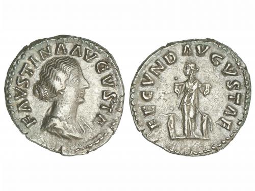 IMPERIO ROMANO. Denario. Acuñada el 156-175 d.C. FAUSTINA HI