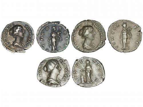 IMPERIO ROMANO. Lote 3 monedas Denario. Acuñadas el 156-175 