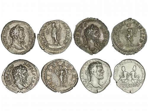 IMPERIO ROMANO. Lote 4 monedas Denario. SEPTIMIO SEVERO. AR.