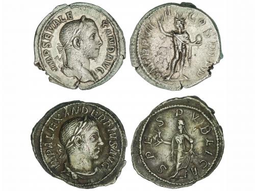IMPERIO ROMANO. Lote 2 monedas Denario. Acuñadas el 222-235 
