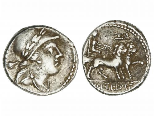 REPÚBLICA ROMANA. Denario. 78 a.C. VOLTEIA. M. Volteius M.f.