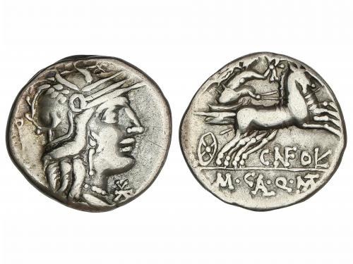 REPÚBLICA ROMANA. Denario. 117-111 a.C. FULVIA. Cn. Fulvius,