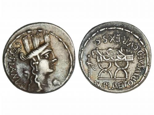 REPÚBLICA ROMANA. Denario. 67 a.C. PLAETORIA. M. Plaetorius 