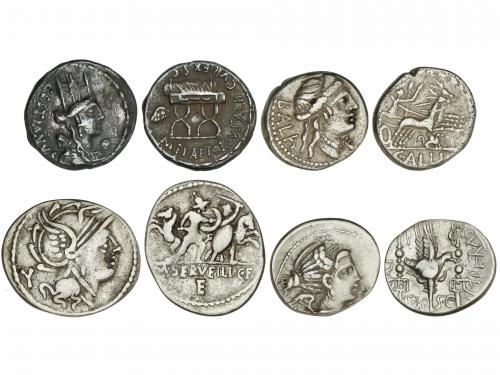 REPÚBLICA ROMANA. Lote 4 monedas Denario. AELIA, PLAETORIA, 