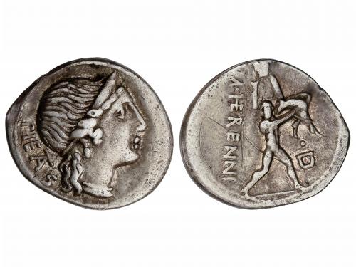 REPÚBLICA ROMANA. Denario. 108-107 a.C. HERENNIA. Marcus Her
