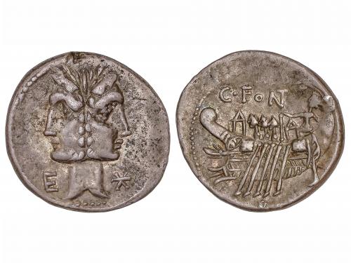 REPÚBLICA ROMANA. Denario. 114-113 a.C. FONTEIA. C. Fonteius