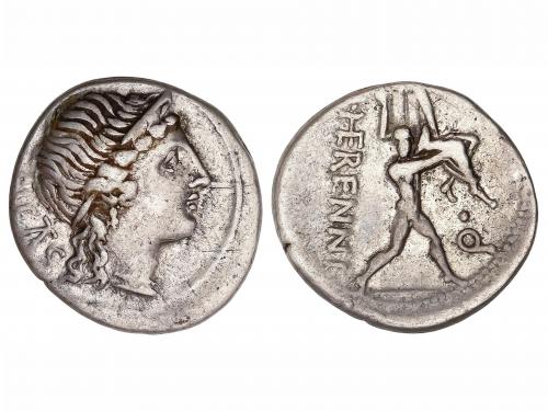 REPÚBLICA ROMANA. Denario. 108-107 a.C. HERENNIA. Marcus Her