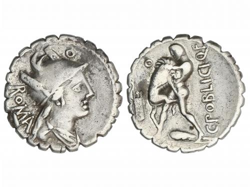 REPÚBLICA ROMANA. Denario. 80 a.C. POBLICIA. C. Poblicius Q.