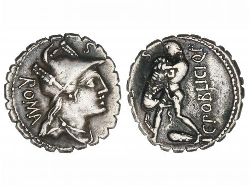 REPÚBLICA ROMANA. Denario. 80 a.C. POBLICIA. C. Poblicius. Q