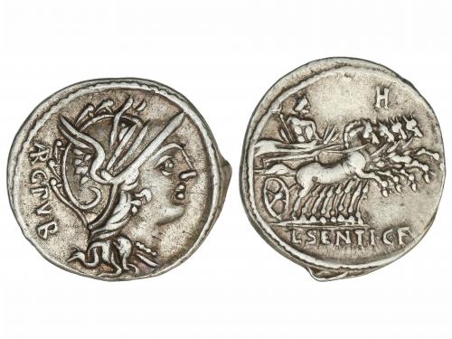 REPÚBLICA ROMANA. Denario. 101 a.C. SENTIA. Lucius Sentius C