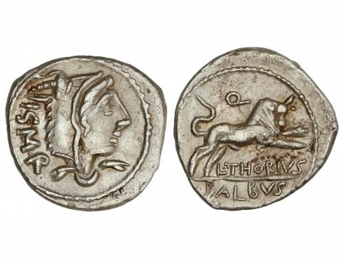 REPÚBLICA ROMANA. Denario. 105 a.C. THORIA. L. Thorius Balbu