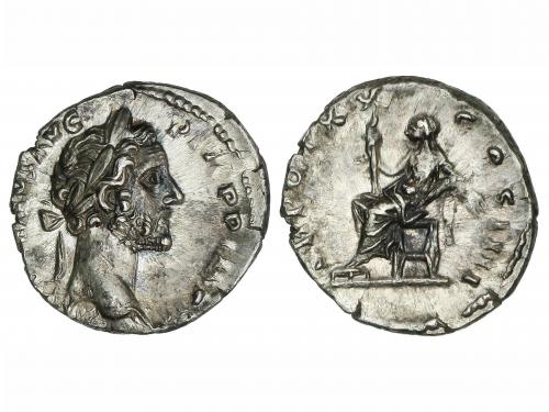 IMPERIO ROMANO. Denario. Acuñada el 156-157 a.C. ANTONINO PÍ