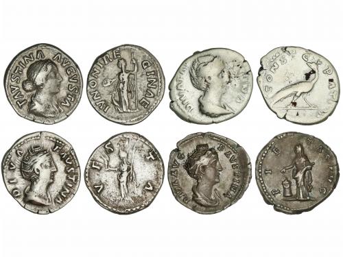 IMPERIO ROMANO. Lote 4 monedas Denario. Acuñadas el 141 d.C.