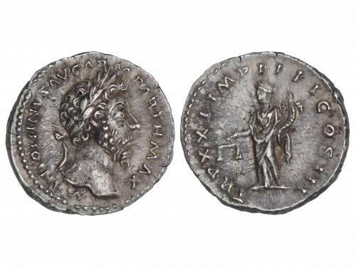 IMPERIO ROMANO. Denario. Acuñada el 166-167 d.C. MARCO AUREL