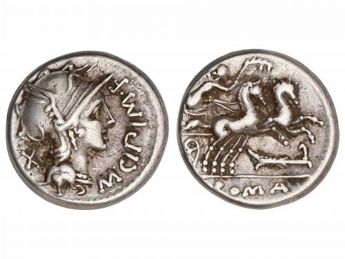 REPÚBLICA ROMANA. Denario. 115-114 a.C. CIPIA. M. Cipius M.f