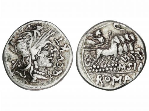 REPÚBLICA ROMANA. Denario. 116-115 a.C. CURTIA. Quintus Curt