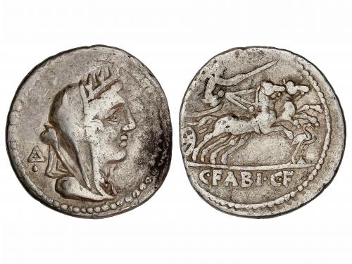 REPÚBLICA ROMANA. Denario. 104 a.C. FABIA. C. Fabius C.f. Ha