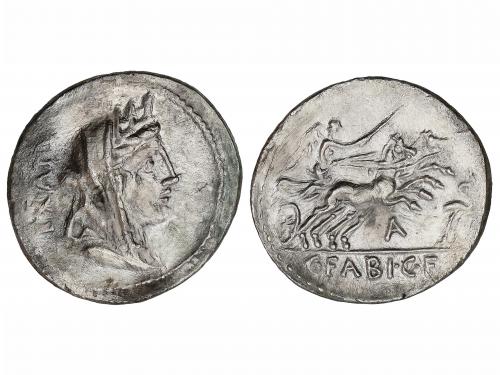 REPÚBLICA ROMANA. Denario. 104 a.C. FABIA. C. Fabius. C.f. H