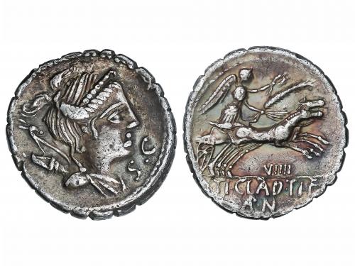 REPÚBLICA ROMANA. Denario. 79 a.C. CLAUDIA. Ti. Claudius Ner