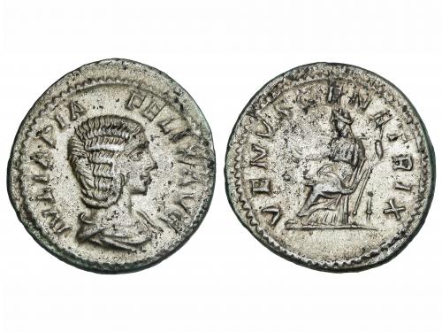 IMPERIO ROMANO. Denario. Acuñada posterior al 217 d.C. JULIA