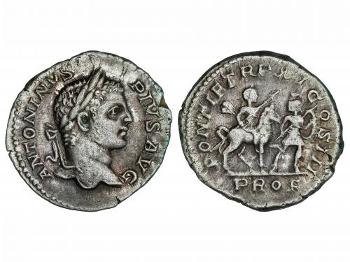 IMPERIO ROMANO. Denario. Acuñada el 201-210 d.C. CARACALLA. 