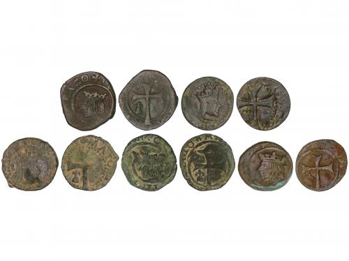 CARLOS II. Lote 5 monedas Dobler. MALLORCA. AE. A EXAMINAR. 