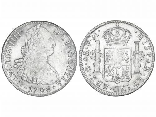 CARLOS IV. 8 Reales. 1796. MÉXICO. F.M. 26,88 grs. (Limpiada