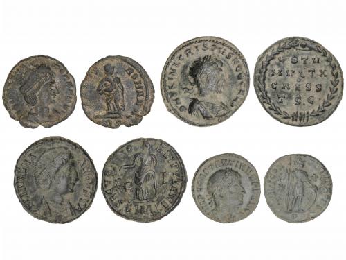 IMPERIO ROMANO. Lote 4 monedas Follis, Follis 19 mm (2) y Fr
